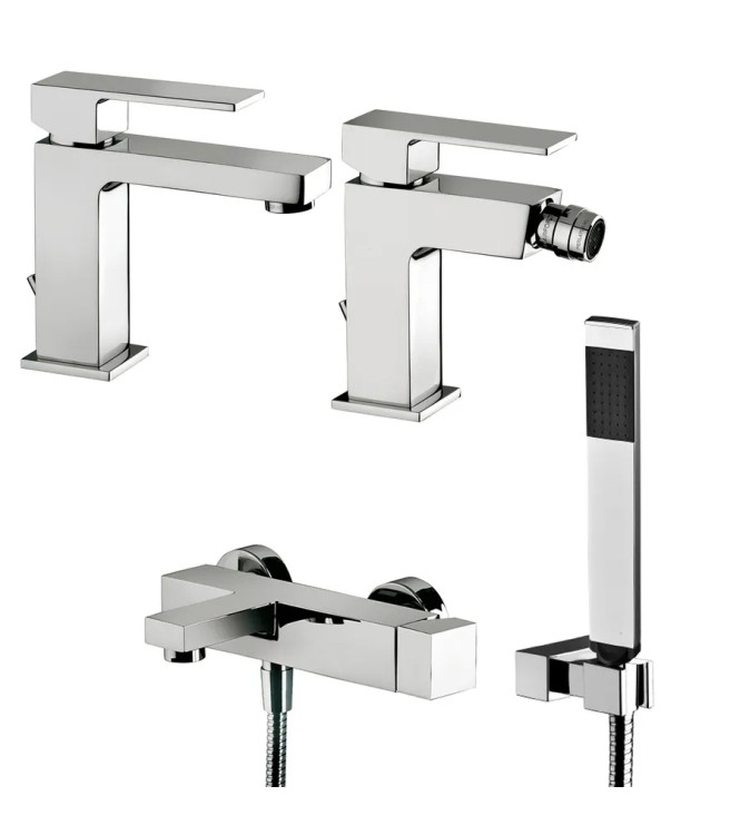 Rubinetteria completa da bagno Paffoni linea Elle lavabo bidet e vasca