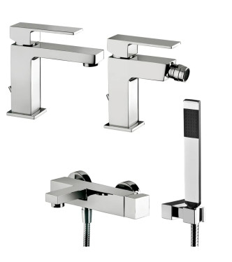 Rubinetteria completa da bagno Paffoni linea Elle lavabo bidet e vasca