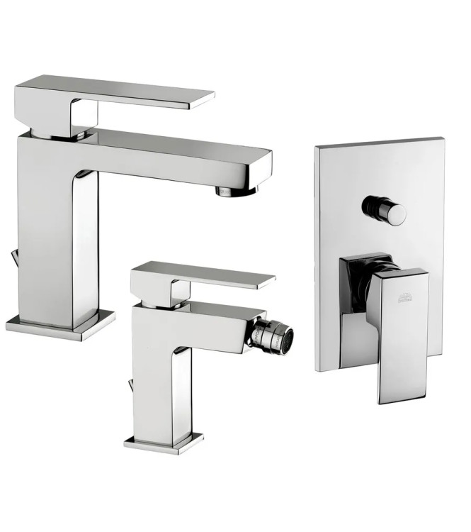 Set rubinetteria Paffoni Elle lavabo bidet e doccia da incasso con deviatore