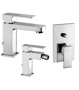 Set rubinetteria Paffoni Elle lavabo bidet e doccia da incasso con deviatore