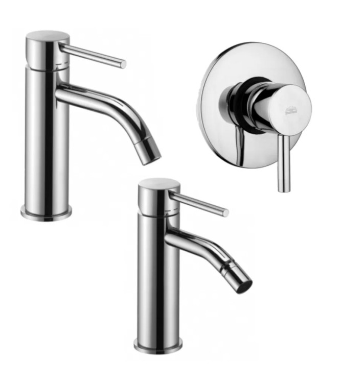 Set miscelatore lavabo e bidet con incasso doccia monocomando 11cm cromato - Light di Paffoni