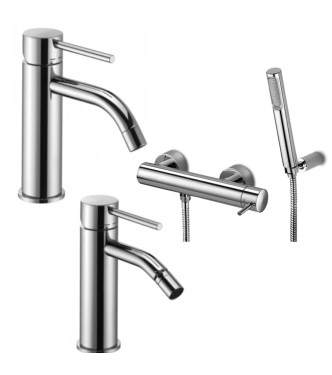 Set miscelatore lavabo e bidet con esterno doccia cromato - Light di Paffoni