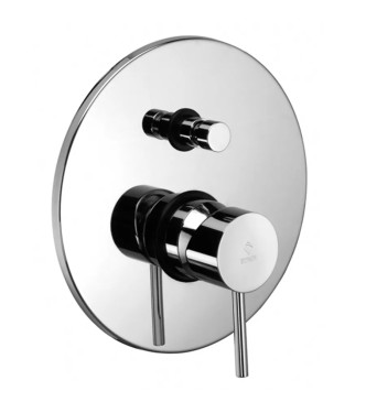 Set miscelatore lavabo e bidet canna a U cromato con incasso doccia con deviatore cromato - Light di Paffoni