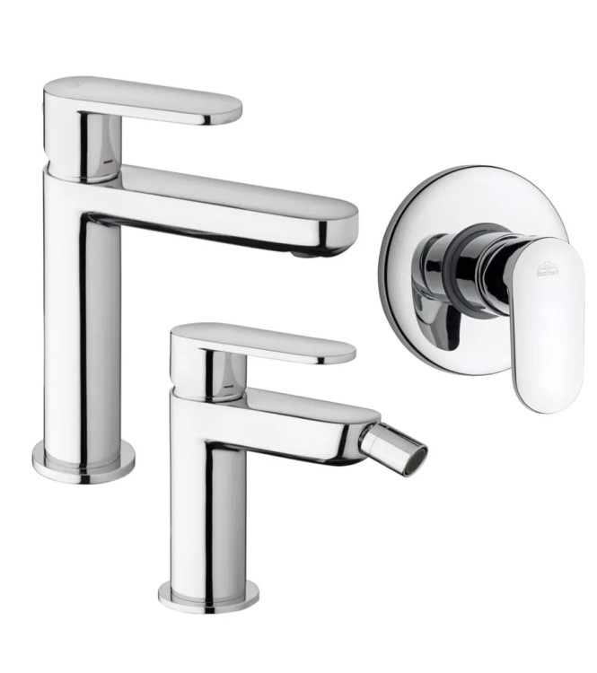 Set miscelatore lavabo e bidet con incasso doccia monocomando cromato - Candy di Paffoni