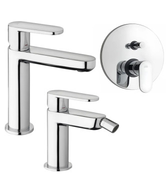 Set miscelatore lavabo e bidet con incasso doccia con deviatore cromato - Candy di Paffoni