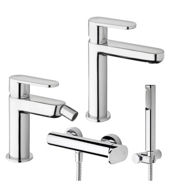 Set miscelatore lavabo e bidet con esterno doccia cromato - Candy di Paffoni