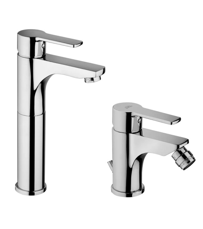 Set miscelatore lavabo e bidet con incasso doccia 2 uscite cromato - Red di Paffoni