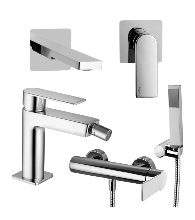 Set miscelatore incasso lavabo 15 cm con bidet ed esterno doccia cromato - Tango di Paffoni
