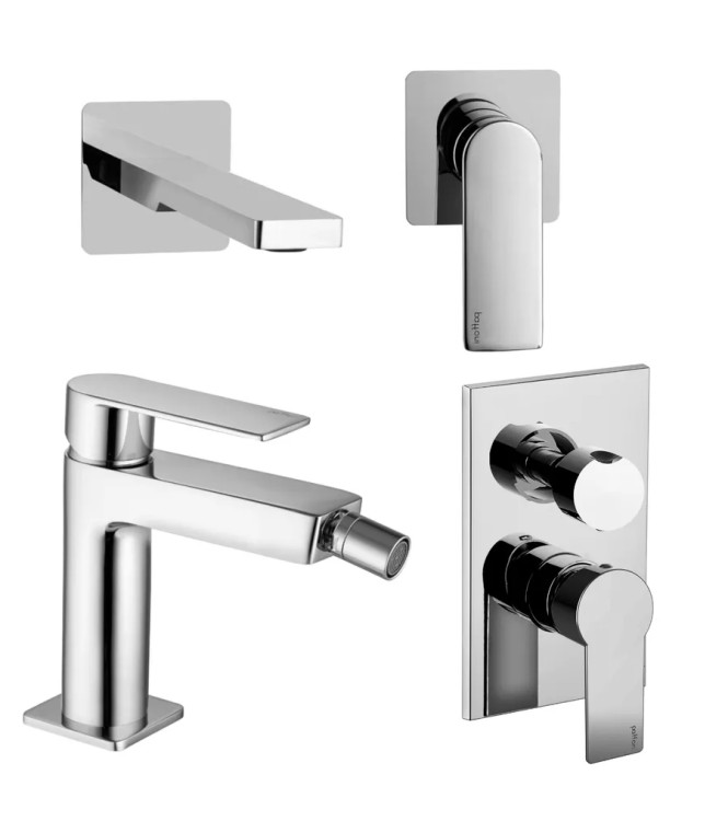 Set miscelatore incasso lavabo 20 cm con bidet ed incasso doccia 2 uscite cromato - Tango di Paffoni