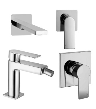 Set miscelatore incasso lavabo 24 cm con bidet ed incasso doccia monocomando cromato - Tango di Paffoni