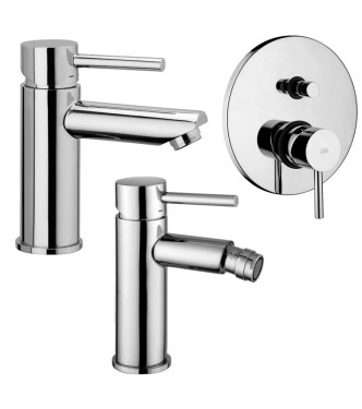 Set miscelatore lavabo e bidet con incasso doccia con deviatore cromato - Stick di Paffoni