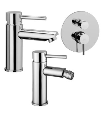 Set miscelatore lavabo e bidet con incasso doccia 3 uscite cromato - Stick di Paffoni