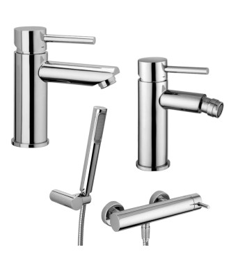 Set miscelatore lavabo e bidet con esterno doccia cromato - Stick di Paffoni