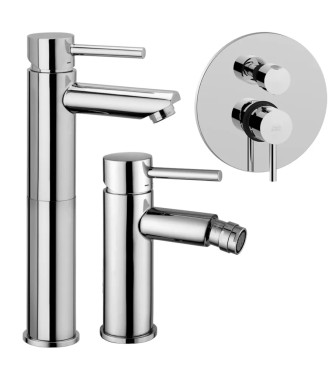 Set miscelatore lavabo prolungato e bidet con incasso doccia 3 uscite cromato - Stick di Paffoni
