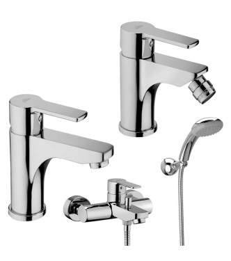 Set miscelatore lavabo e bidet con esterno vasca cromato - Red di Paffoni