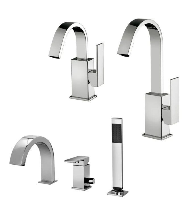 Rubinetteria completa da bagno Paffoni Elle lavabo bidet e bordo vasca