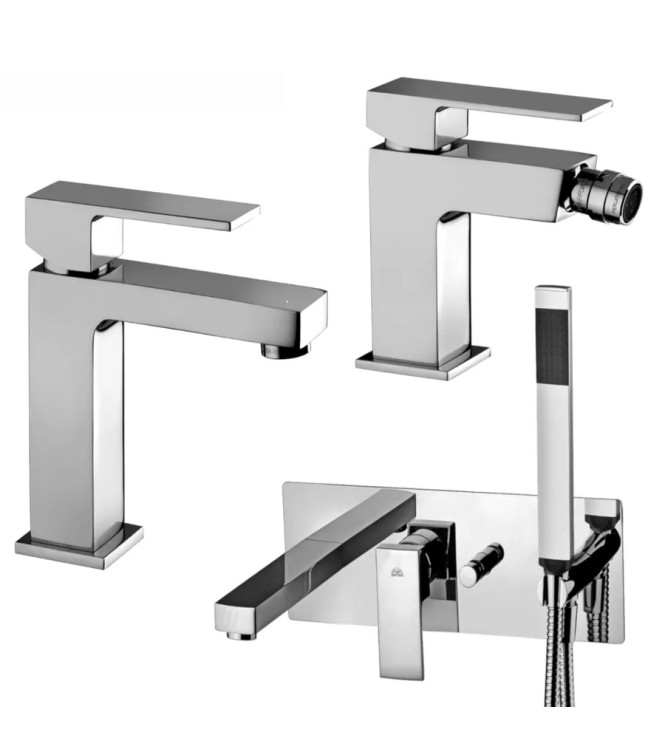 Set miscelatore lavabo e bidet senza scarico con incasso vasca cromato - Elle di Paffoni