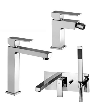 Set miscelatore lavabo medio e bidet senza scarico con incasso vasca cromato - Elle di Paffoni