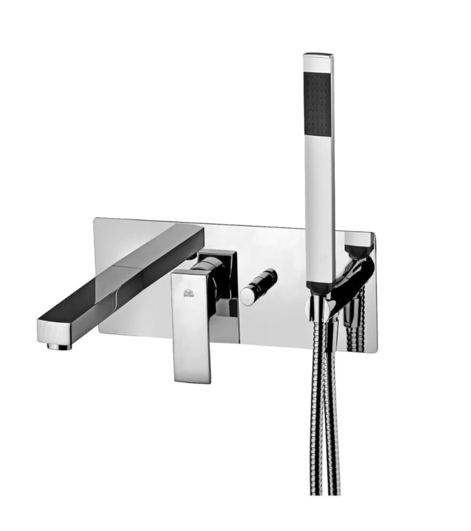 Set miscelatore lavabo 7x7 cm bocca 24 cm con bidet e incasso vasca cromato - Elle di Paffoni