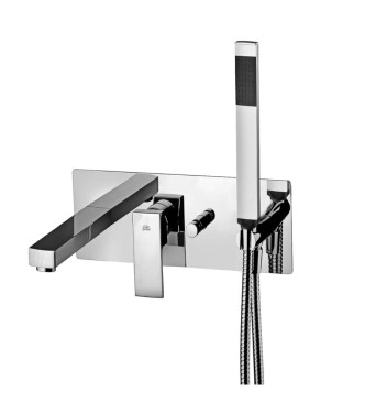 Set miscelatore lavabo prolungato e bidet con leva cubo con incasso vasca cromato - Elle di Paffoni