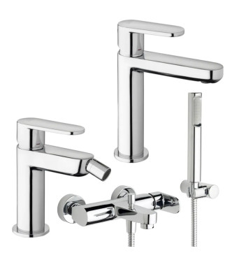 Set miscelatore lavabo e bidet con esterno vasca cromato - Candy di Paffoni