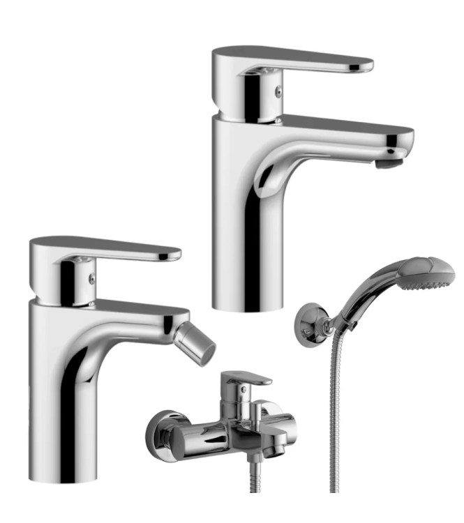 Set miscelatore lavabo e bidet con esterno vasca cromato - Green di Paffoni