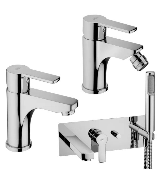 Set miscelatore lavabo e bidet con incasso vasca cromato - Red di Paffoni