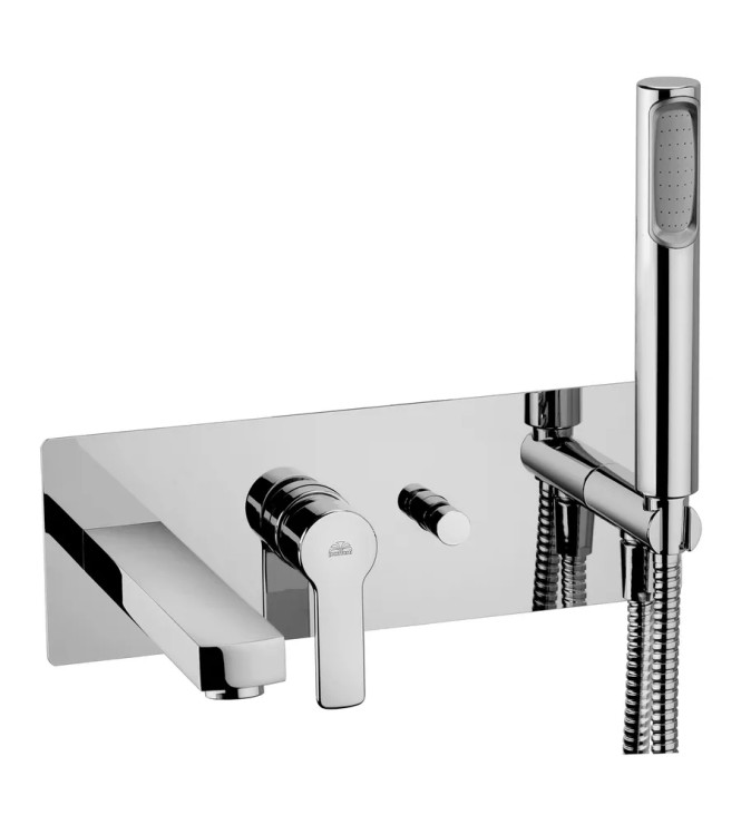 Set miscelatore lavabo bocca 20 cm e bidet con incasso vasca cromato - Red di Paffoni