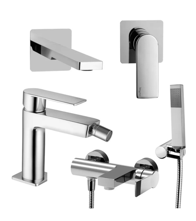 Set miscelatore incasso lavabo 24 cm con bidet ed esterno vasca cromato - Tango di Paffoni