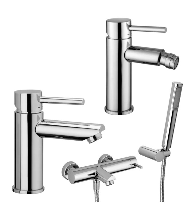 Set miscelatore lavabo e bidet con esterno vasca cromato - Stick di Paffoni