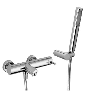Set miscelatore lavabo Ø 7 cm bocca 24,8 cm con bidet ed esterno vasca cromato - Stick di Paffoni