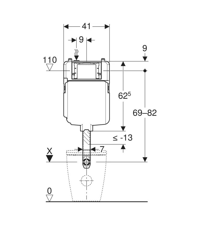Geberit Sigma 8 Cassetta di Scarico WC da Incasso COD 109.790.00.1