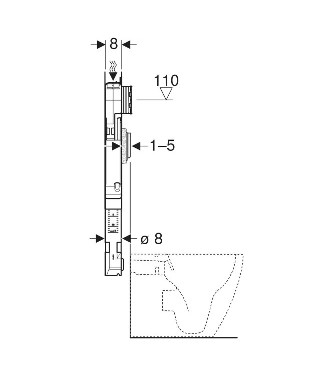 Geberit Sigma 8 Cassetta di Scarico WC da Incasso COD 109.790.00.1