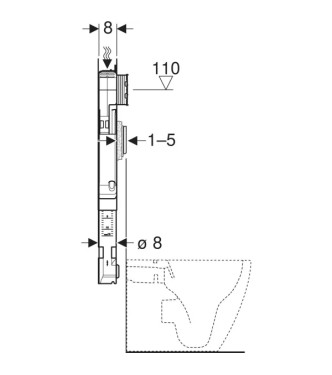 Geberit Sigma 8 Cassetta di Scarico WC da Incasso COD 109.790.00.1