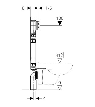 Geberit Sigma 8 Combifix Italia Cassetta di Scarico WC Sospeso da Incasso COD 110.790.00.1