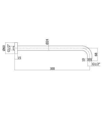Braccio doccia lusso 30 cm cromato - Paffoni