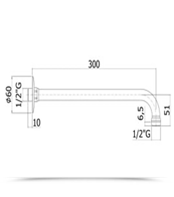 Braccio doccia tubo 30 cm cromato - Paffoni