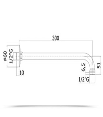 Braccio doccia tubo 30 cm cromato - Paffoni
