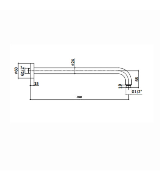Braccio doccia lusso 30 cm nero opaco - Paffoni