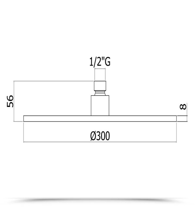 Soffione tondo ispezionabile Ø 30 cm in metallo cromato - Master King di Paffoni