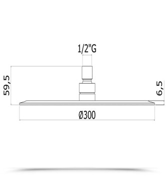 Soffione tondo anticalcare Ø 30 cm in metallo cromato - Jamaica di Paffoni
