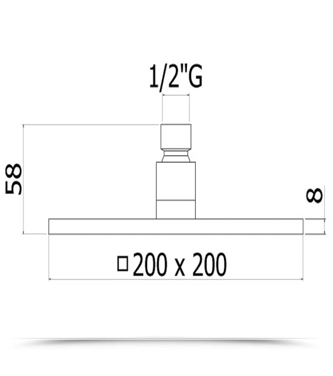 Soffione quadrato ispezionabile 20 x 20 cm in metallo cromato - Syncro di Paffoni