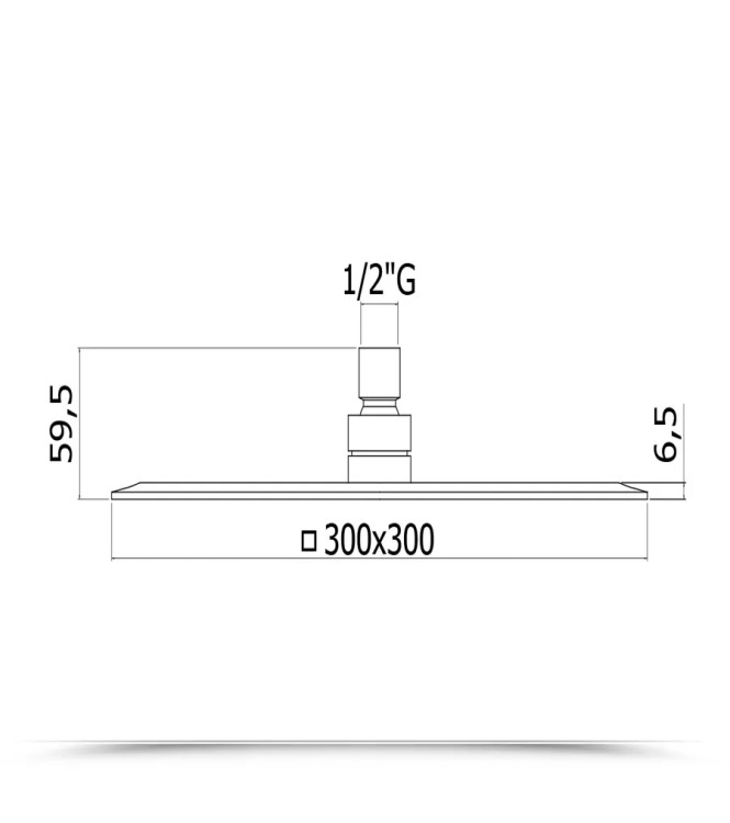 Soffione quadrato anticalcare 30 x 30 cm in metallo cromato - Zanzibar di Paffoni