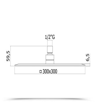 Soffione quadrato anticalcare 30 x 30 cm in metallo cromato - Zanzibar di Paffoni
