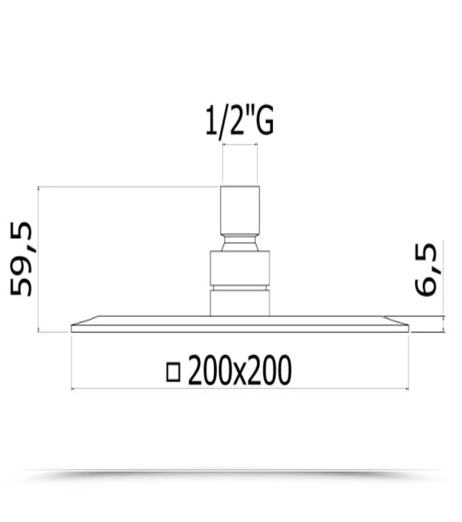 Soffione quadrato anticalcare 20 20 cm in metallo cromato - Hawaii di Paffoni