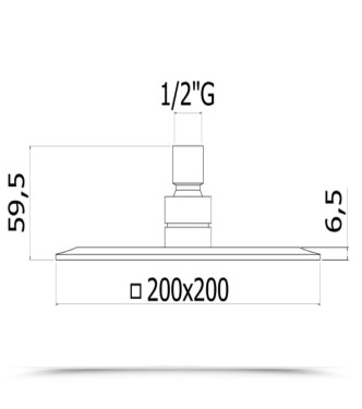 Soffione quadrato anticalcare 20 20 cm in metallo cromato - Hawaii di Paffoni