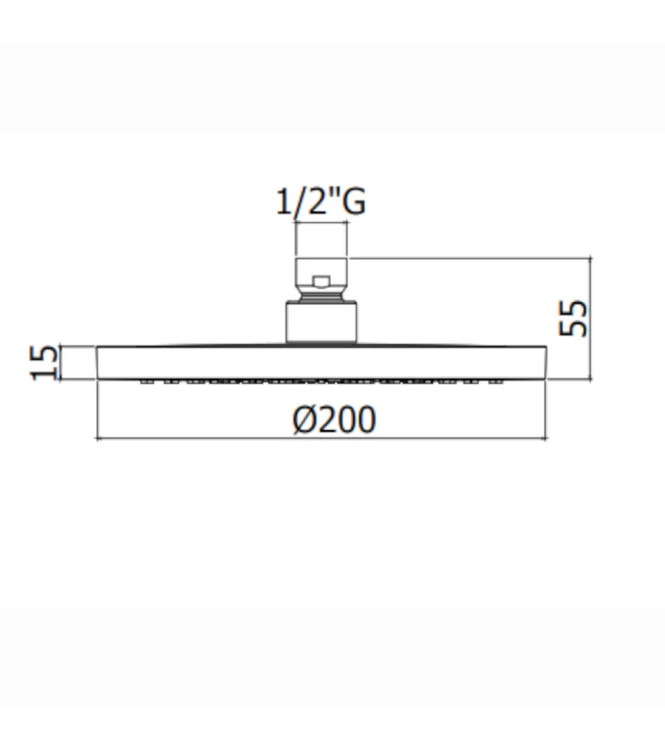 Soffione tondo anticalcare Ø 20 cm in abs cromato- Panda di Paffoni