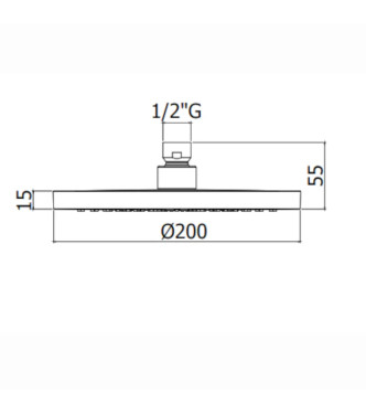 Soffione tondo anticalcare Ø 20 cm in abs cromato- Panda di Paffoni