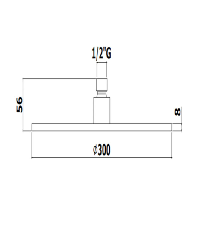 Soffione tondo ispezionabile Ø 30 cm in metallo nero opaco - Master King di Paffoni