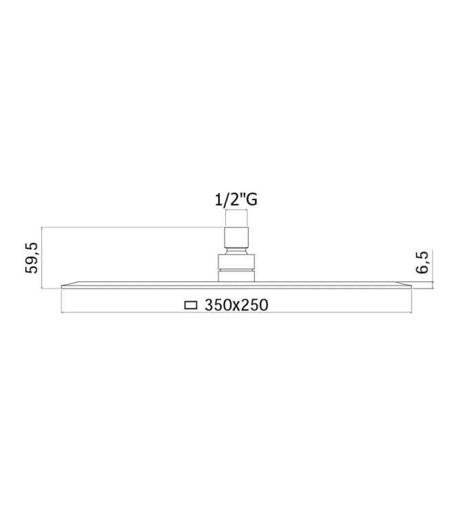 Soffione rettangolare ispezionabile 34 x 25 cm in metallo cromato - Blanc di Paffoni
